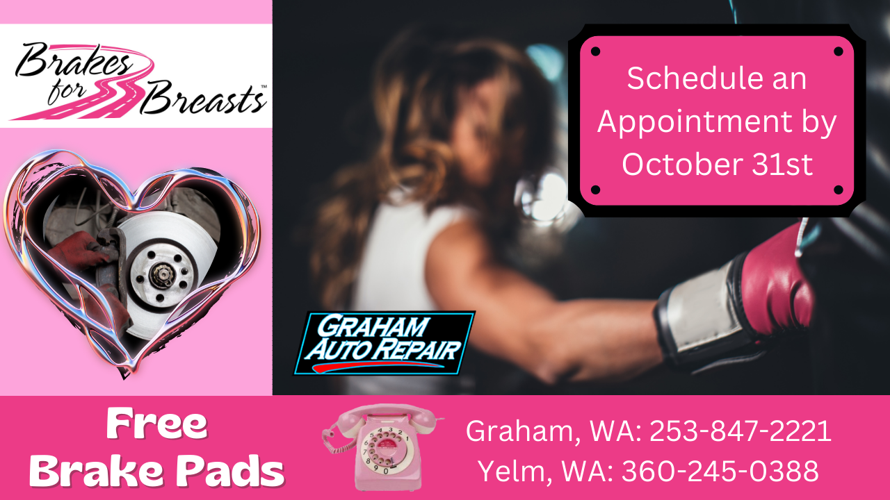 Free Brake Pads at Graham Auto Repair - Brakes for Breasts Fundraiser 2022